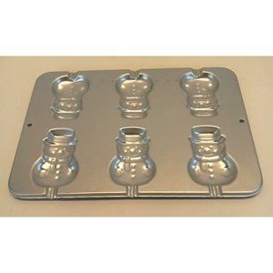 VTG 1996 Wilton Snowman Cookie Cake Pop Treat Pan 9.5 x 13.5" Aluminum 2105-8107
